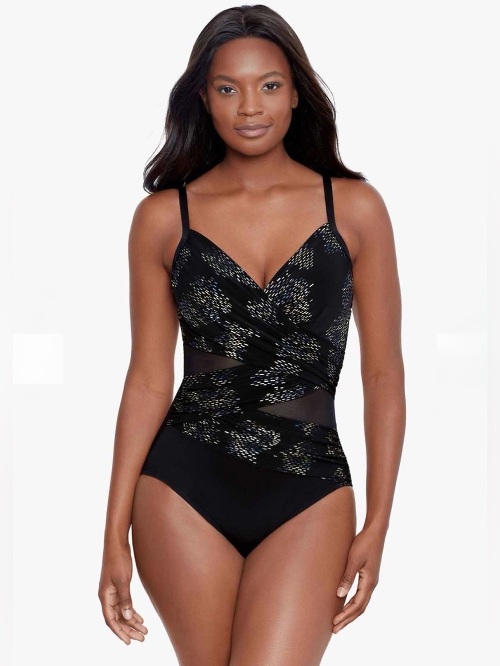 Miraclesuit Iridium Mystique‎ One Piece Swimsuit Black Size 16
